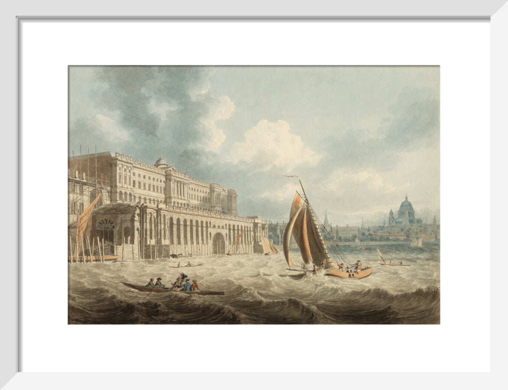 Somerset House from the Thames (art print, small, white)