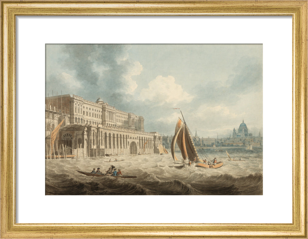 Somerset House from the Thames (art print, small, gold)