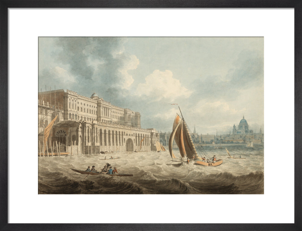 Somerset House from the Thames (art print, medium, black)