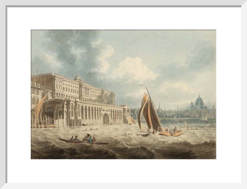 Somerset House from the Thames (art print, medium, white)