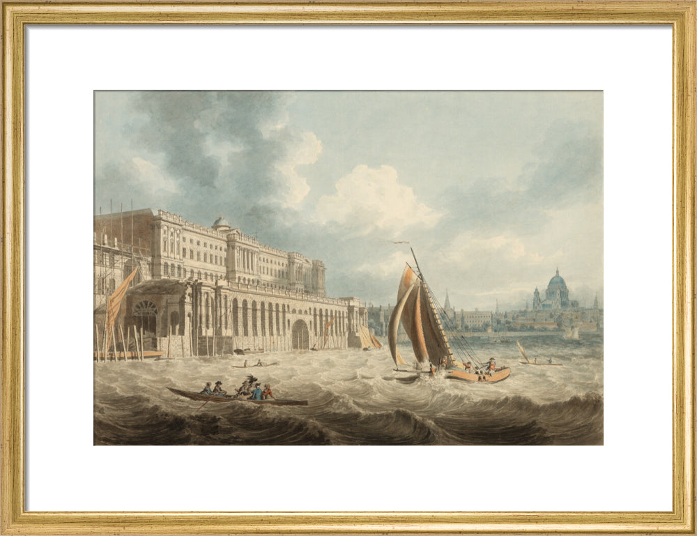 Somerset House from the Thames (art print, medium, gold)