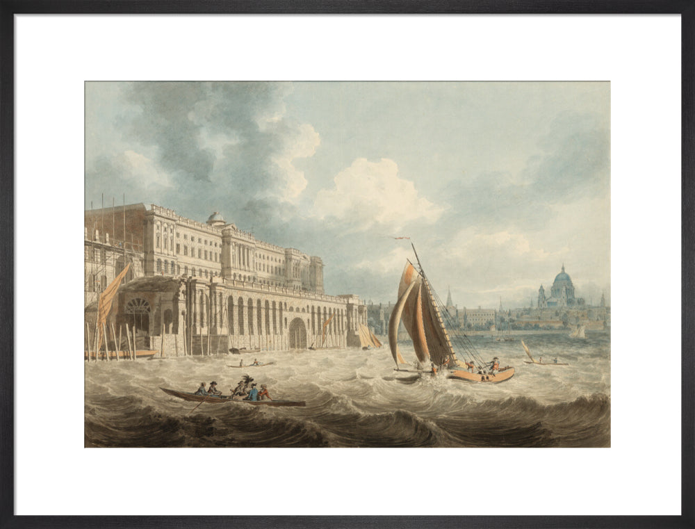 Somerset House from the Thames (art print, large, black)