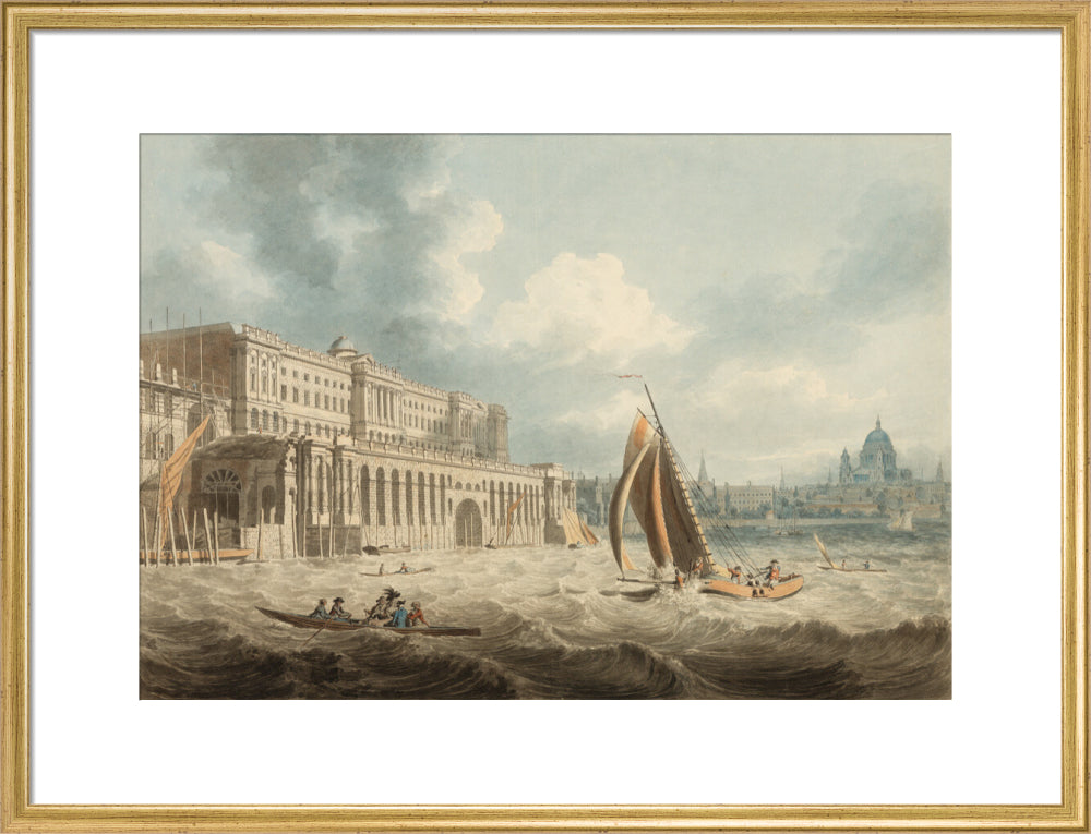 Somerset House from the Thames (art print, large, gold)