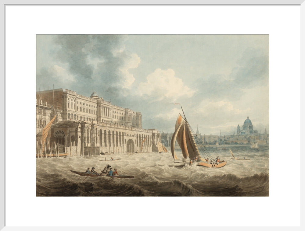Somerset House from the Thames (art print, extra large, white)