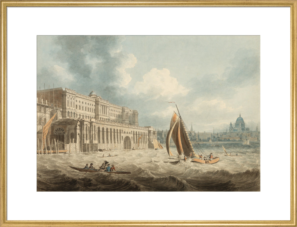 Somerset House from the Thames (art print, extra large, gold)
