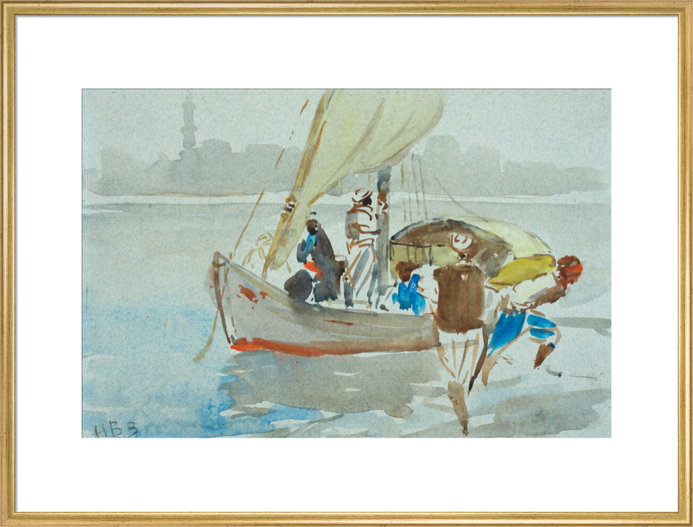 View of Cairo (art print, extra large, gold)