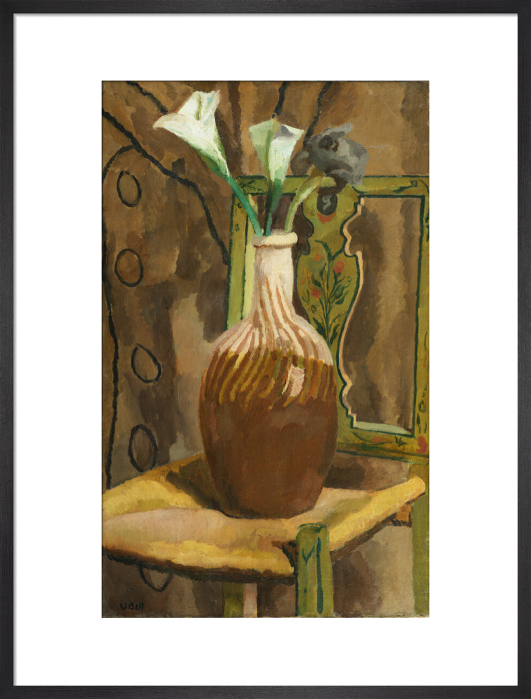 Arum Lilies and Iris (art print, large, black)