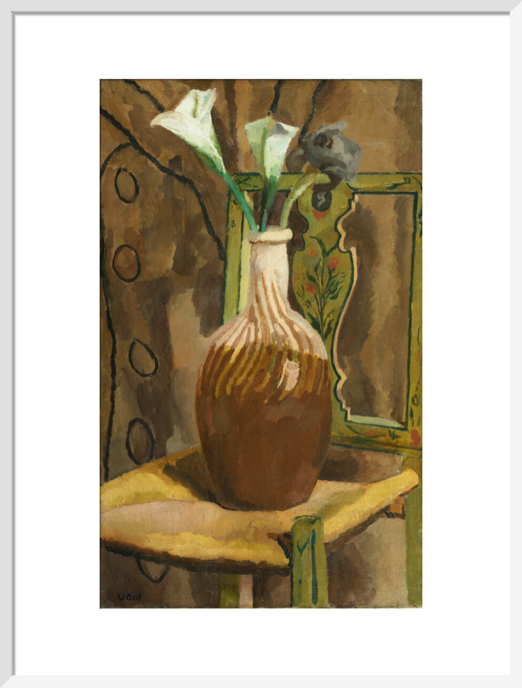 Arum Lilies and Iris (art print, large, white)