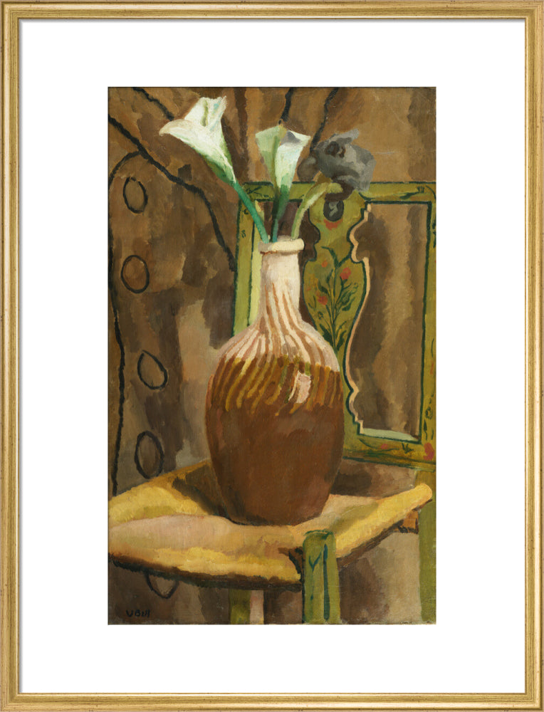 Arum Lilies and Iris (art print, large, gold)
