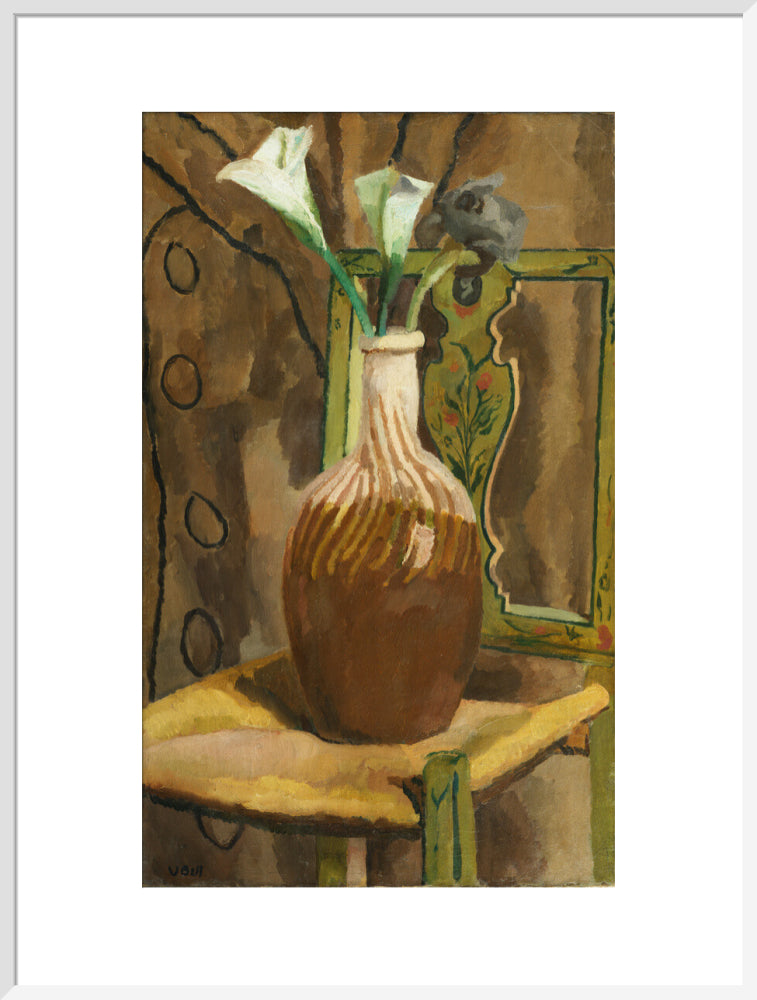 Arum Lilies and Iris (art print, extra large, white)