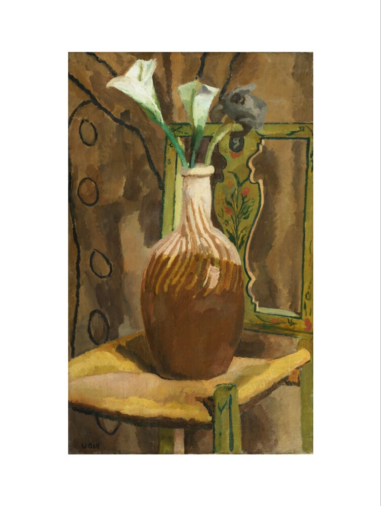 Arum Lilies and Iris (art print, large, unframed)