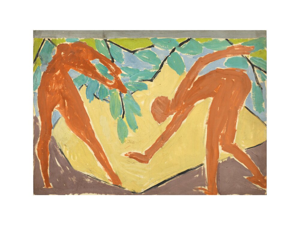 Design for a folding screen - Adam and Eve (art print, small, unframed)