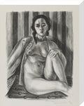 Seated nude woman, with tulle blouse