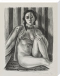 Seated nude woman, with tulle blouse