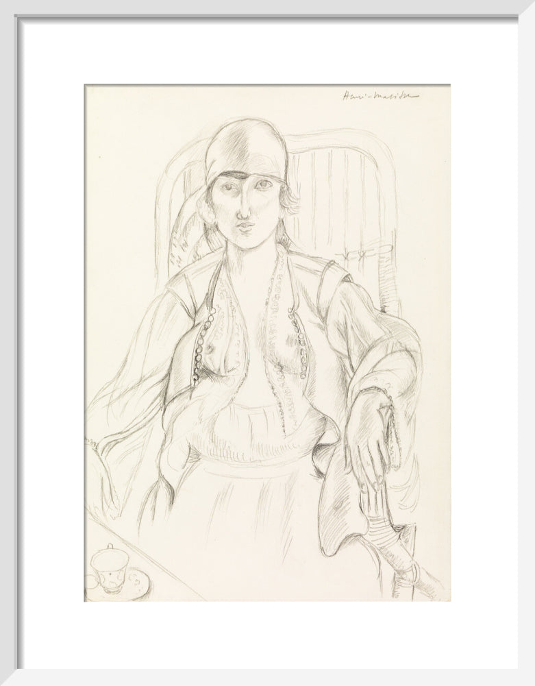 Seated Woman (art print, small, white)