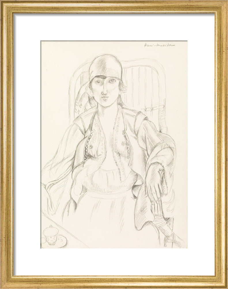 Seated Woman (art print, small, gold)