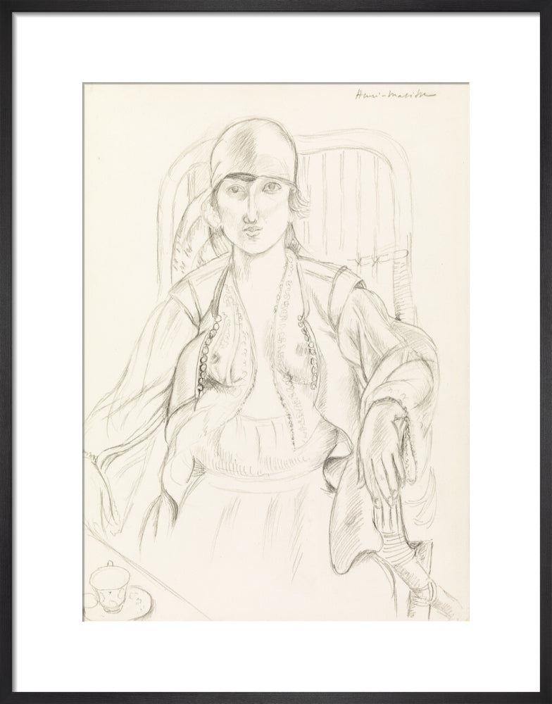 Seated Woman (art print, medium, black)