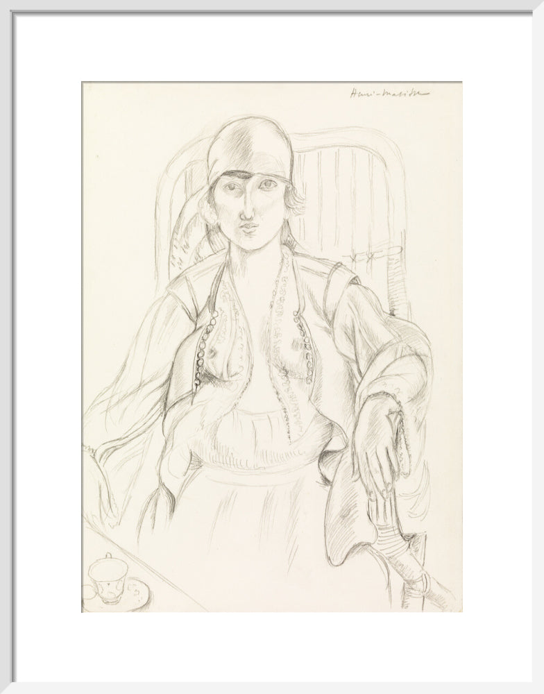 Seated Woman (art print, medium, white)