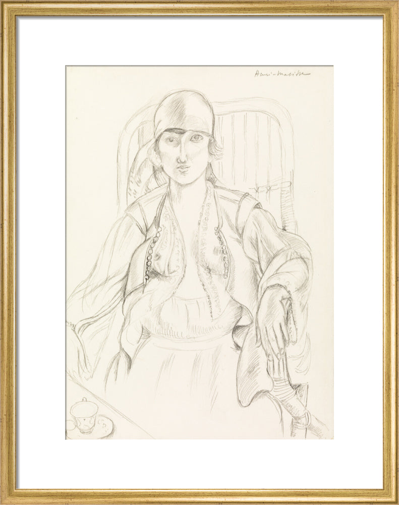 Seated Woman (art print, medium, gold)