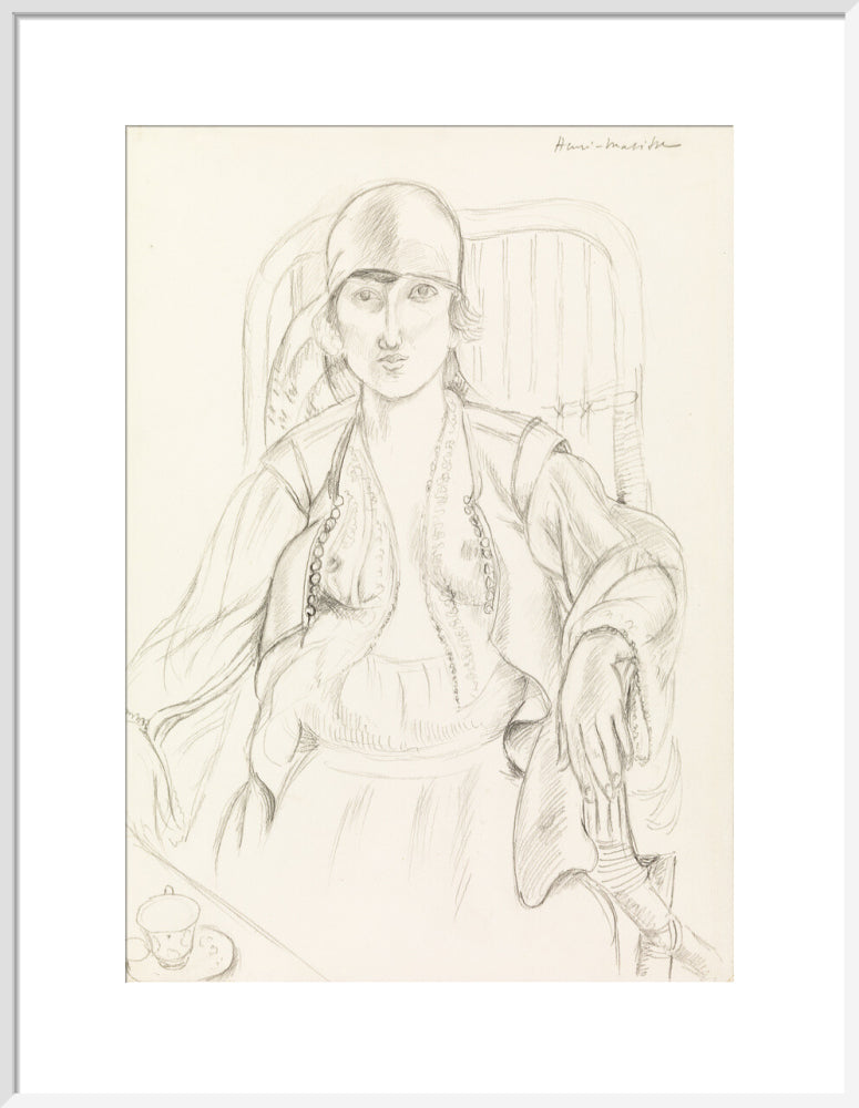 Seated Woman (art print, large, white)