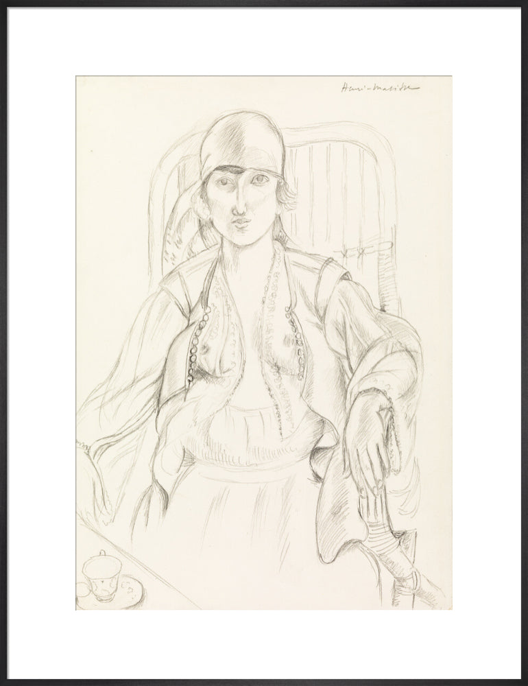 Seated Woman (art print, extra large, black)