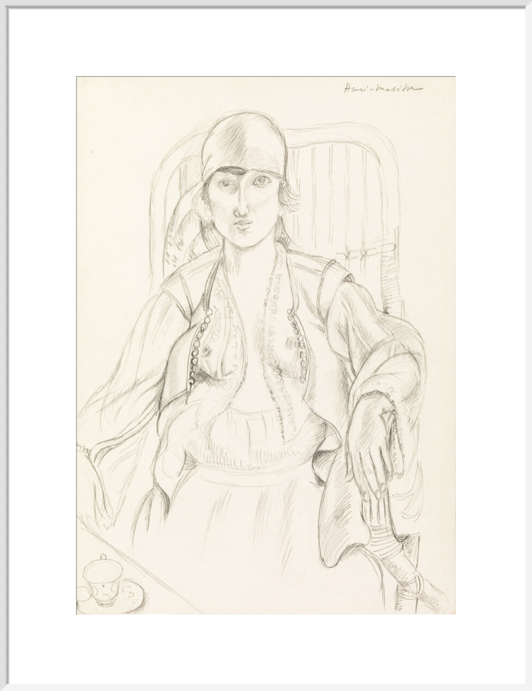 Seated Woman (art print, extra large, white)