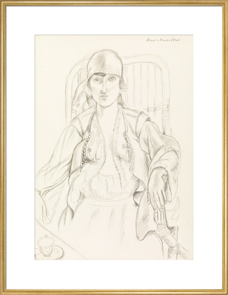 Seated Woman (art print, extra large, gold)