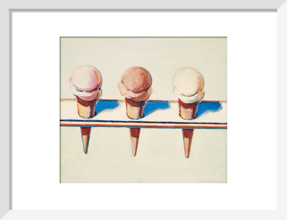 Three Cones (art print, small, white)