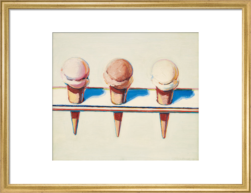 Three Cones (art print, medium, gold)