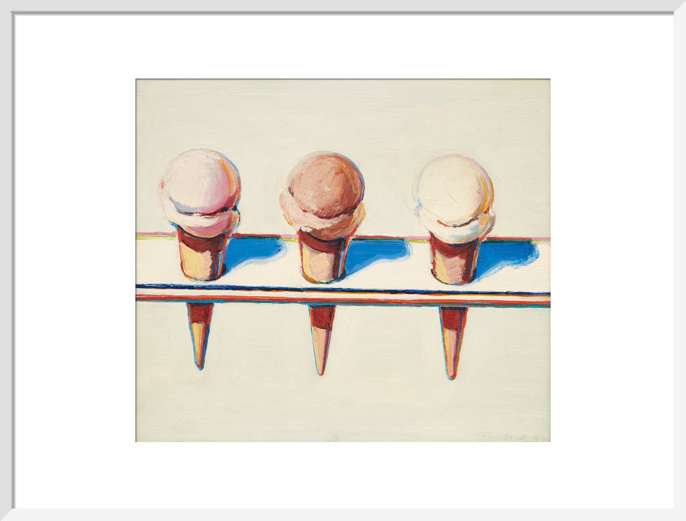 Three Cones (art print, large, white)