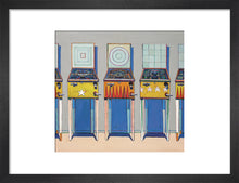 Load image into Gallery viewer, Four Pinball Machines, Framed, White, Large

