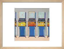 Load image into Gallery viewer, Four Pinball Machines, Framed, White, Large
