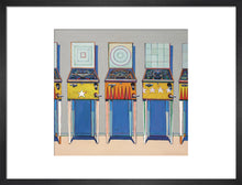 Load image into Gallery viewer, Four Pinball Machines, Framed, White, Large
