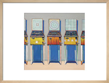 Load image into Gallery viewer, Four Pinball Machines, Framed, White, Large
