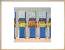 Load image into Gallery viewer, Four Pinball Machines, Framed, White, Large
