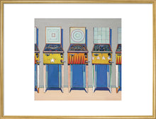 Load image into Gallery viewer, Four Pinball Machines, Framed, White, Large
