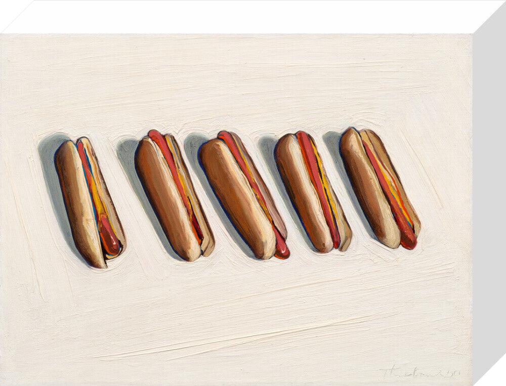 Five Hot Dogs (stretched canvas, small, unframed)