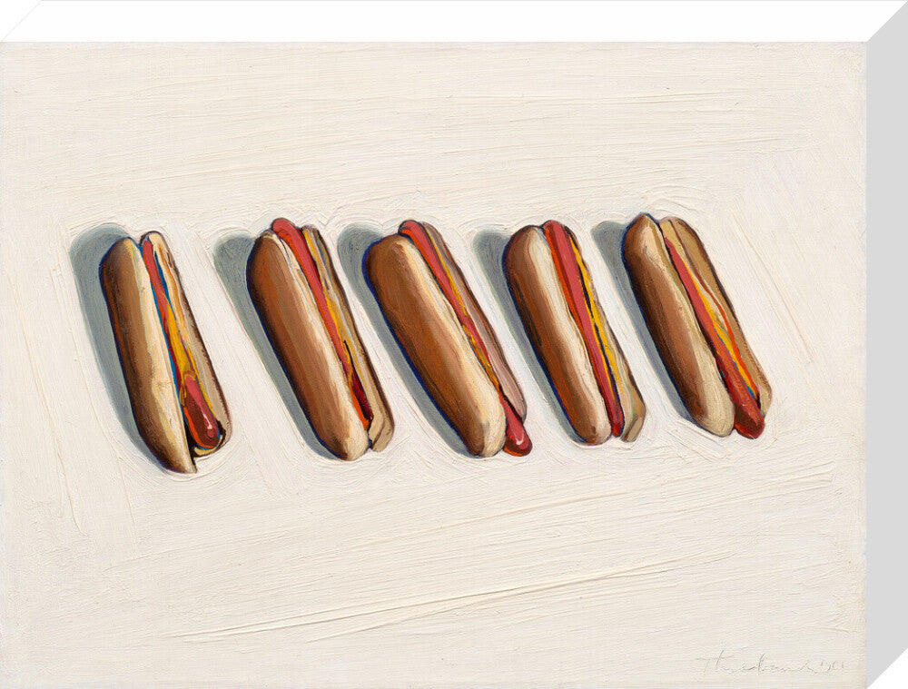 Five Hot Dogs (stretched canvas, medium, unframed)