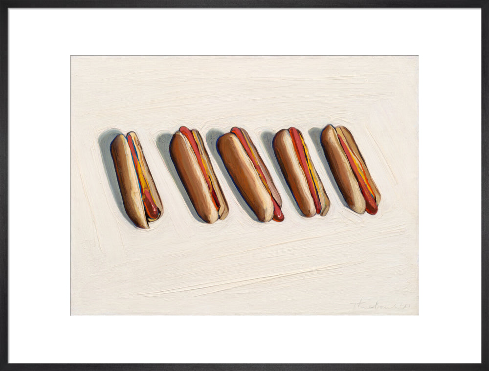 Five Hot Dogs (art print, extra large, black)