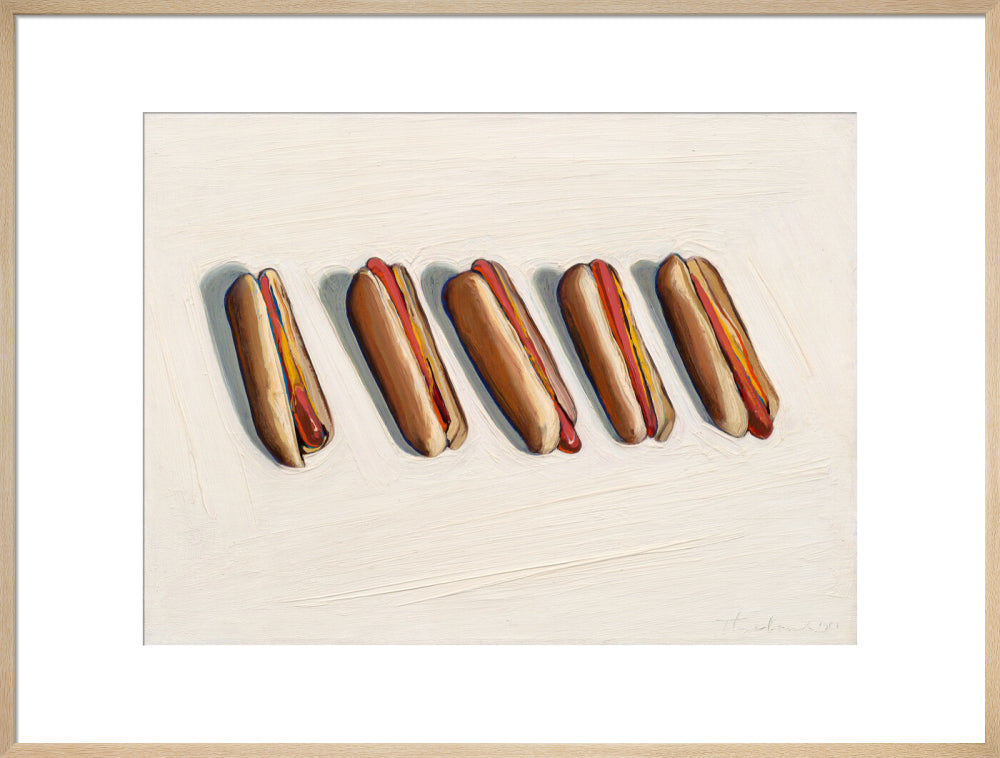 Five Hot Dogs (art print, extra large, natural)