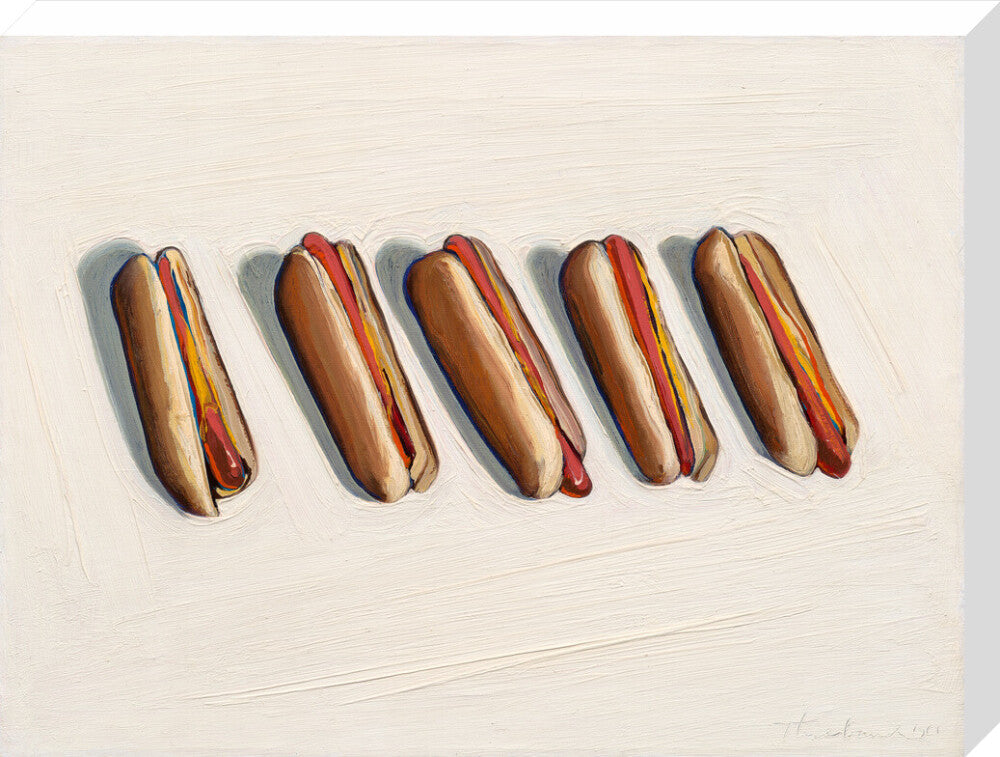 Five Hot Dogs (stretched canvas, large, unframed)