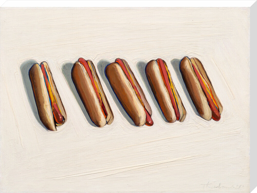 Five Hot Dogs (stretched canvas, extra large, unframed)