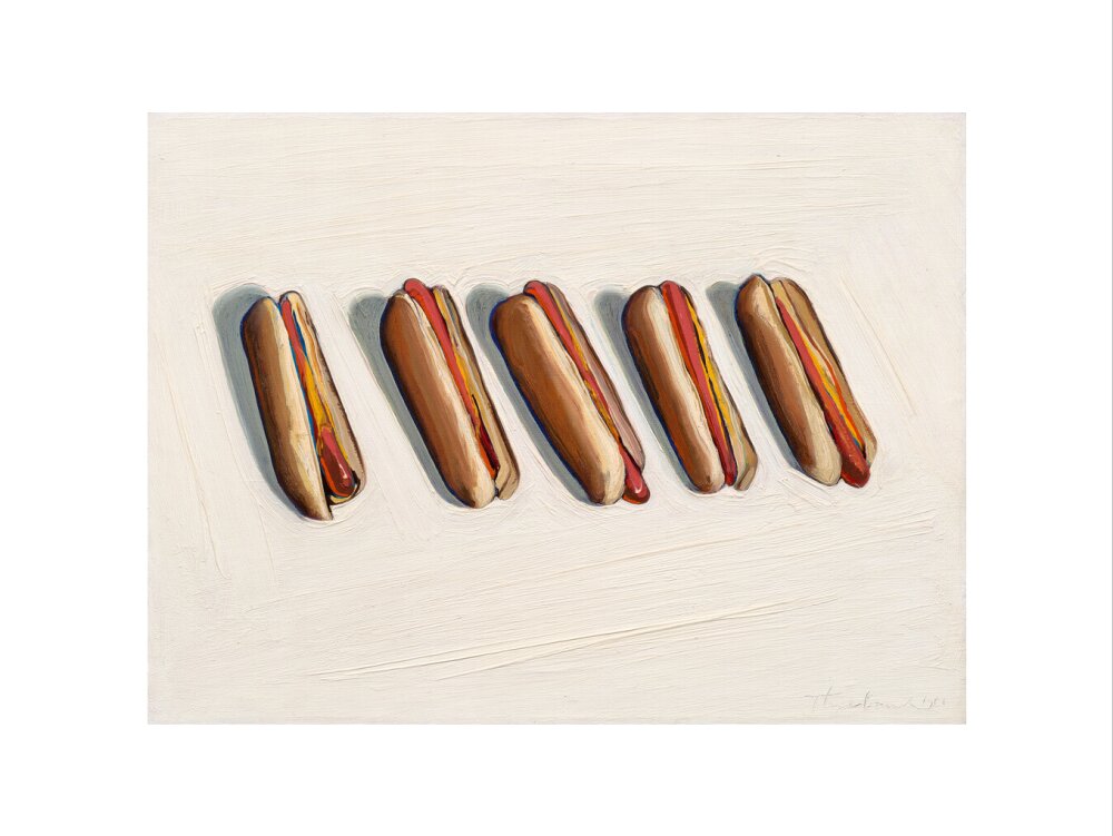 Five Hot Dogs (art print, large, unframed)