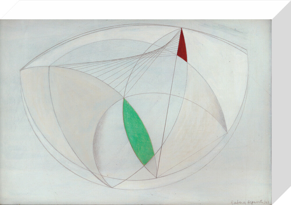 Curved Forms with Green (stretched canvas, small, unframed)
