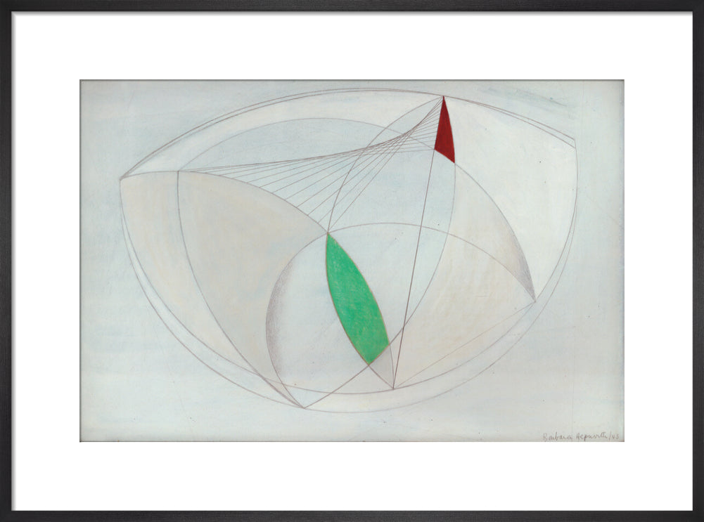 Curved Forms with Green (art print, medium, black)