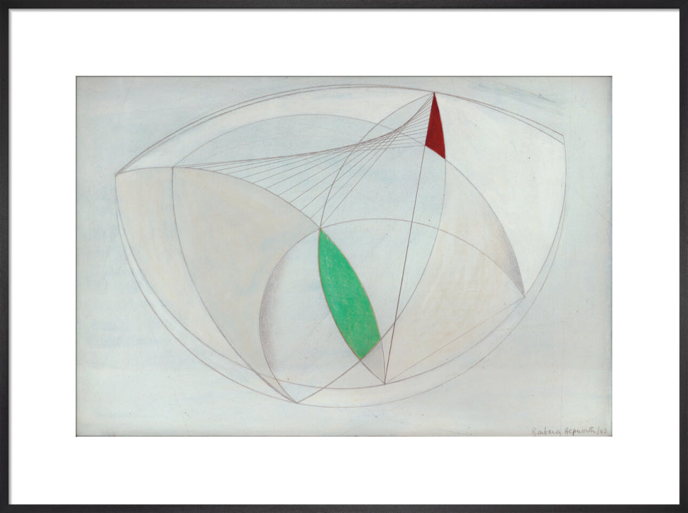 Curved Forms with Green (art print, large, black)