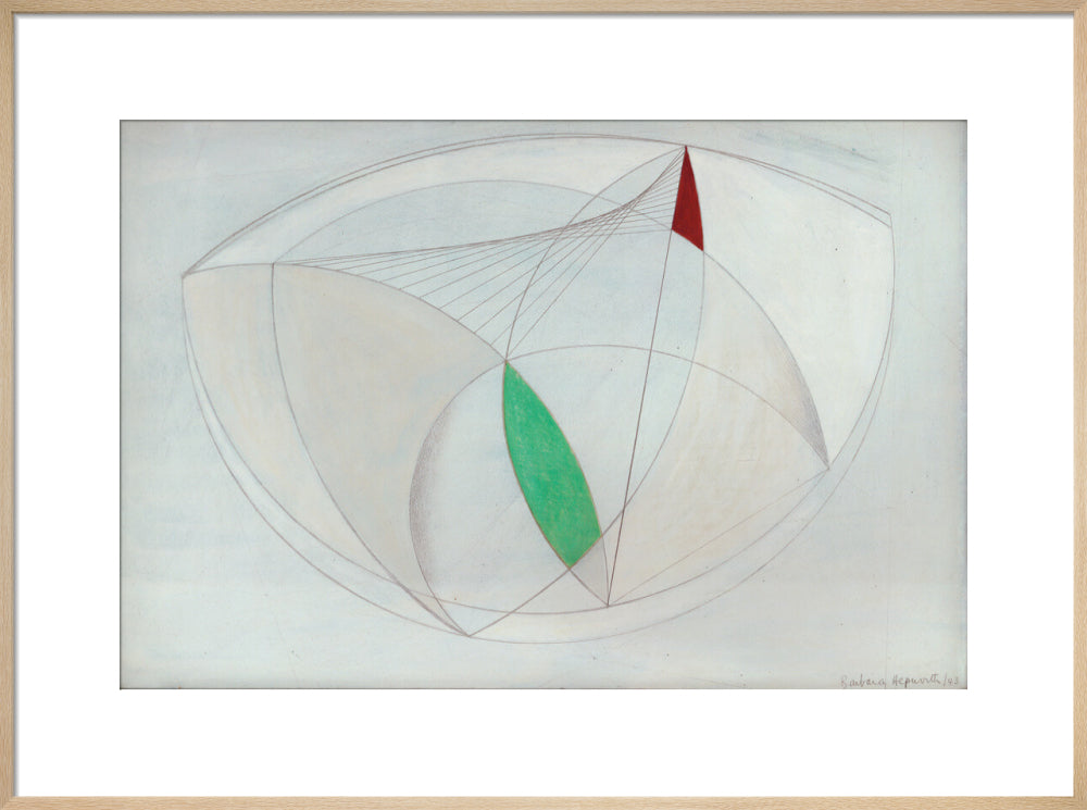 Curved Forms with Green (art print, large, natural)
