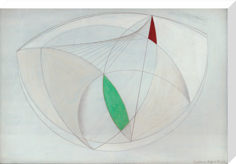Curved Forms with Green (stretched canvas, large, unframed)