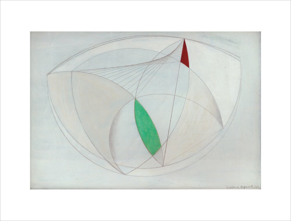 Curved Forms with Green (art print, extra large, unframed)