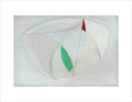 Curved Forms with Green (art print, small, unframed)